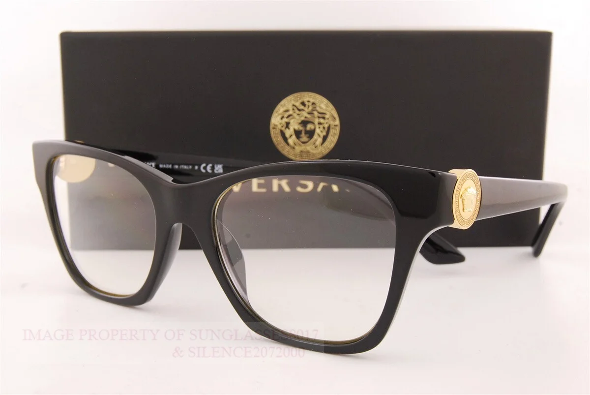 Brand New VERSACE Eyeglass Frames 3341U GB1 Black for Women Size 52mm