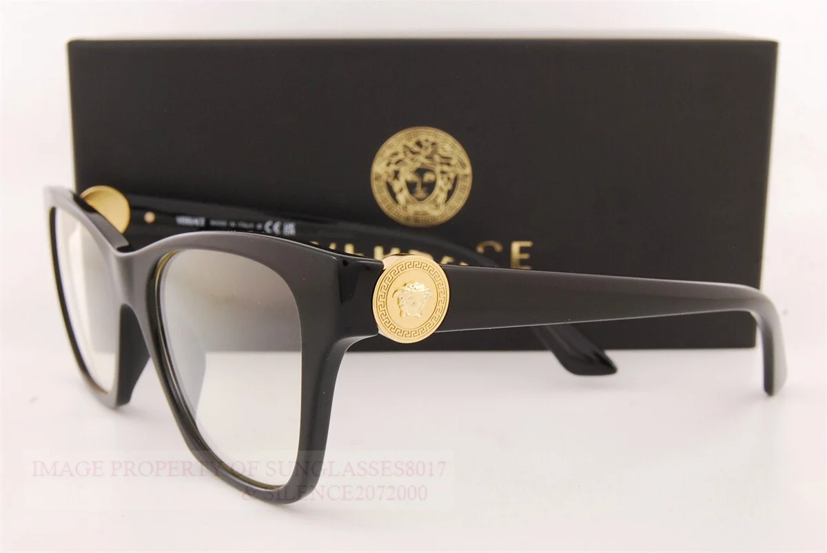 Brand New VERSACE Eyeglass Frames 3341U GB1 Black for Women Size 52mm 4